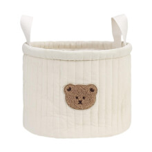 Nappy Basket for Diapers, Portable Nursery Storage Organizer, Dining Table Storage Holder, Soft Fabric, Neutral Color