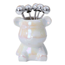 Fruit Fork Storage Jar Cute Animal Shape Ceramic