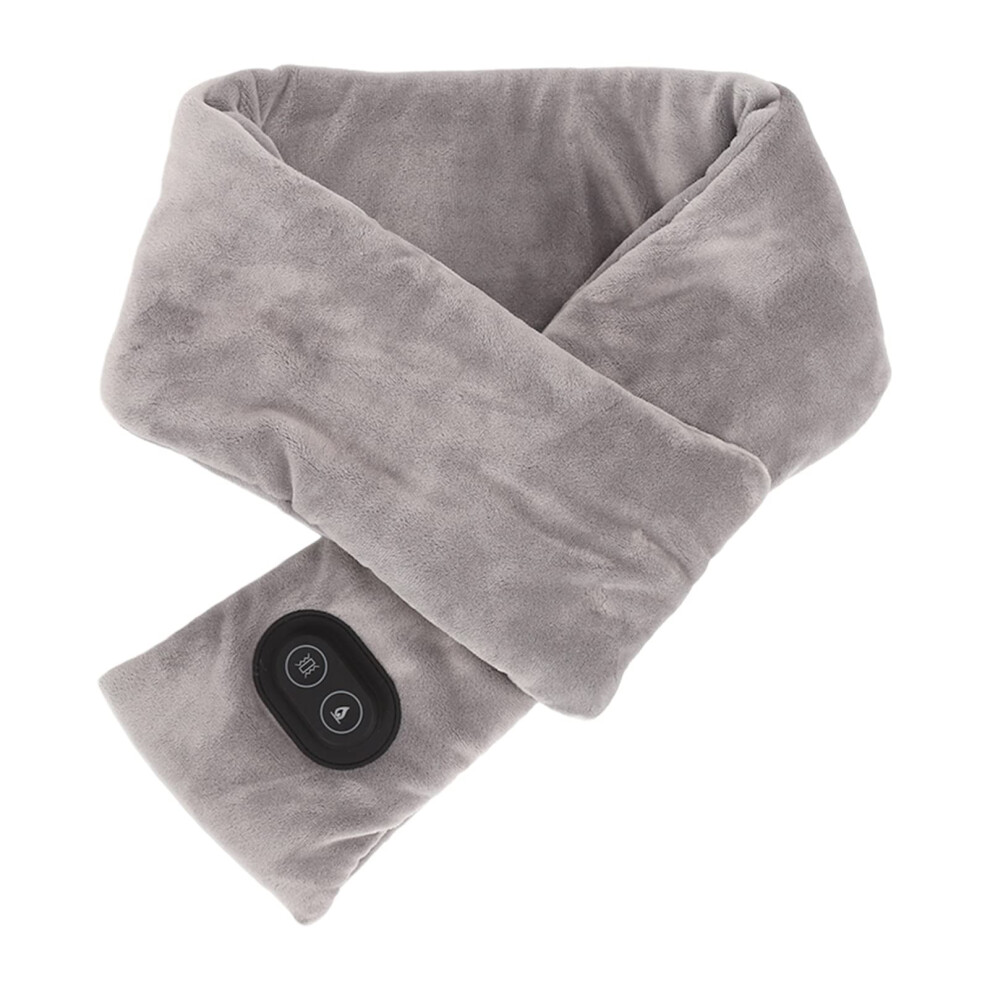 Neck Heating Cushion Electric Heated Neck Scarf with Vibration Massage Double-Sided Velvet Soft Thick Design