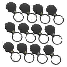 12-Piece Jewelry Repair Magnifying Glass Set, Foldable Pocket Loupe, Small Handheld Glass Lens, Black