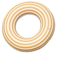 Inflatable PVC Swim Ring with Stripes for Adults - Durable, Skin-Friendly Float for Beach, Pool, and Swim Parties