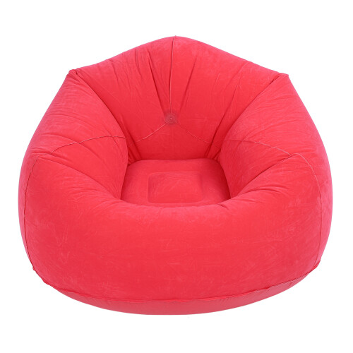 Premium Red Inflatable Flocking Sofa - Lightweight Foldable Versatile 2