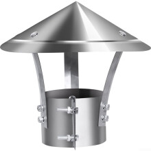 Stainless Steel Fireplace Hood for 100 mm Pipe, Windproof Rain Cover, Chimney Cap, Silver Stove Pipe Cover