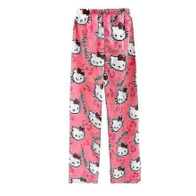 (2XL, Rose Red) Cartoon Pajamas Anime Hello Kitty Pants Multicolour Flannel Women Casual Home Fashion Trousers Girl Clothes Gift P20250110678