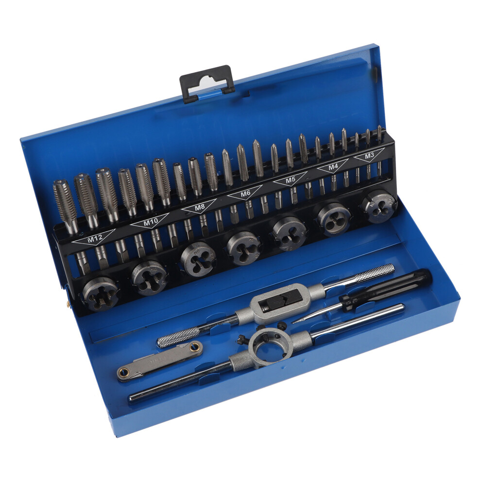 32Pcs M3âM12 Coarse Pitch Alloy Steel Tap And Die 8320539586762