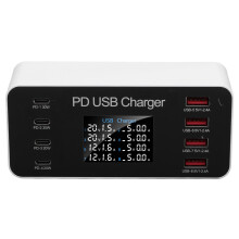 Chargeur USB PD 65 W Ă 8 ports Multiport 100-240 V