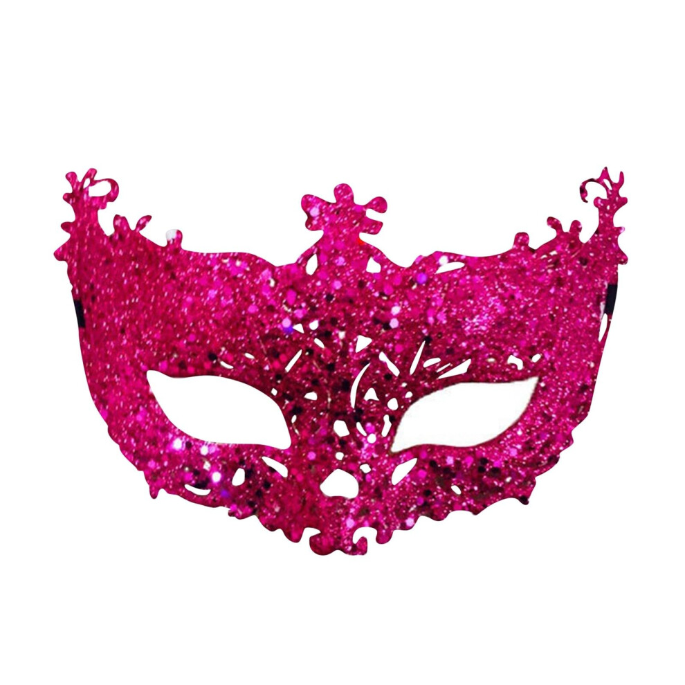 Pink Halloween Masquerade Mask Lace Venetian Ball Mask For Women Adults Mardi Gras Costume Cosplay Accessories