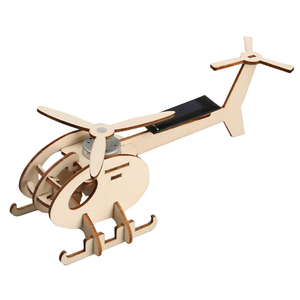 Helicopter Model Kit 3D Wooden Puzzle - Solar Powered Educational Toy for Kids, Develop Practical Skills, STEM Activity-image-OPC-PK82N7N-NEW
