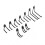 Garage Double Hooks Wall Mount Storage Utility Metal Hooks for Power Tools U and J Type 4