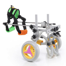 Pet Wheelchair, Adjustable Aluminum Small Dog Stroller for Paralyzed Hind Legs, 2-Wheel Mobility Support Device