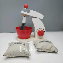 (Blender) Mini Wooden Simulation Bread Coffee Maker Blender Pretend Role Play Kids Toy Zekai