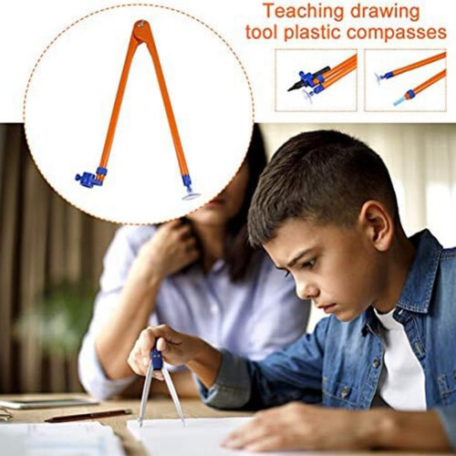 4-Piece Drawing Math Geometry Tool Set for Precision Drawing, Ruler, Protractor, and Compass, Ideal for Students 2