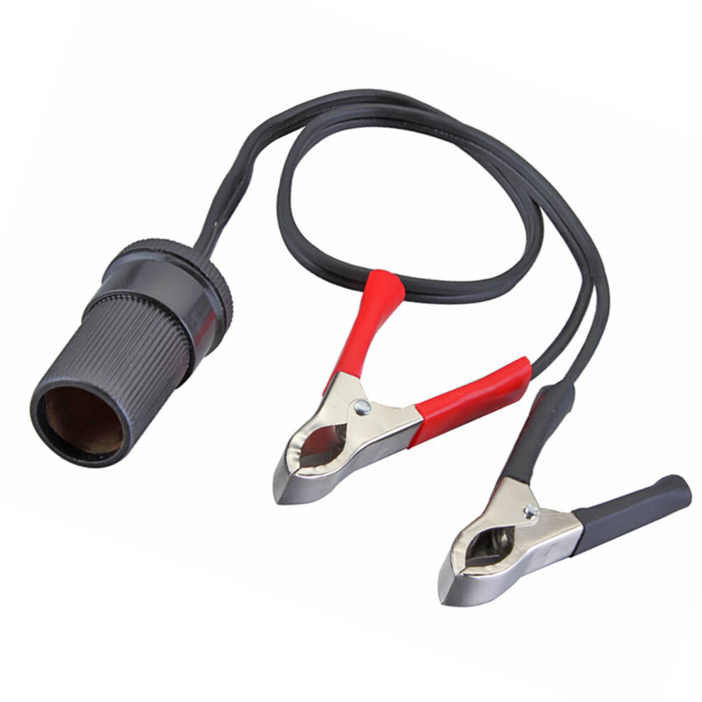 Versatile 12V Battery Clip To Cigar Socket Adapter Extension Cord 6901345852344