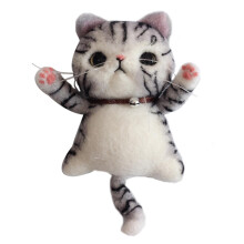 Wool Felt Cat Doll Kit for Needle Felting DIY Crafts, Beginner and Pro Level, Craft Supplies for Felt Art Lovers