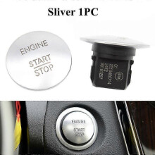 (Silver 1PC) Mercedes Keyless Start Button Push Engine Ignition Fit W205 W212 W164 W166 W221 (2215450714)