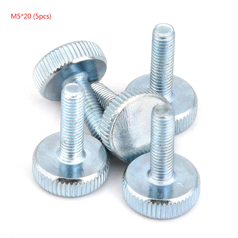 M5 Zinc Plated Carbon Steel Flat Knurled Head