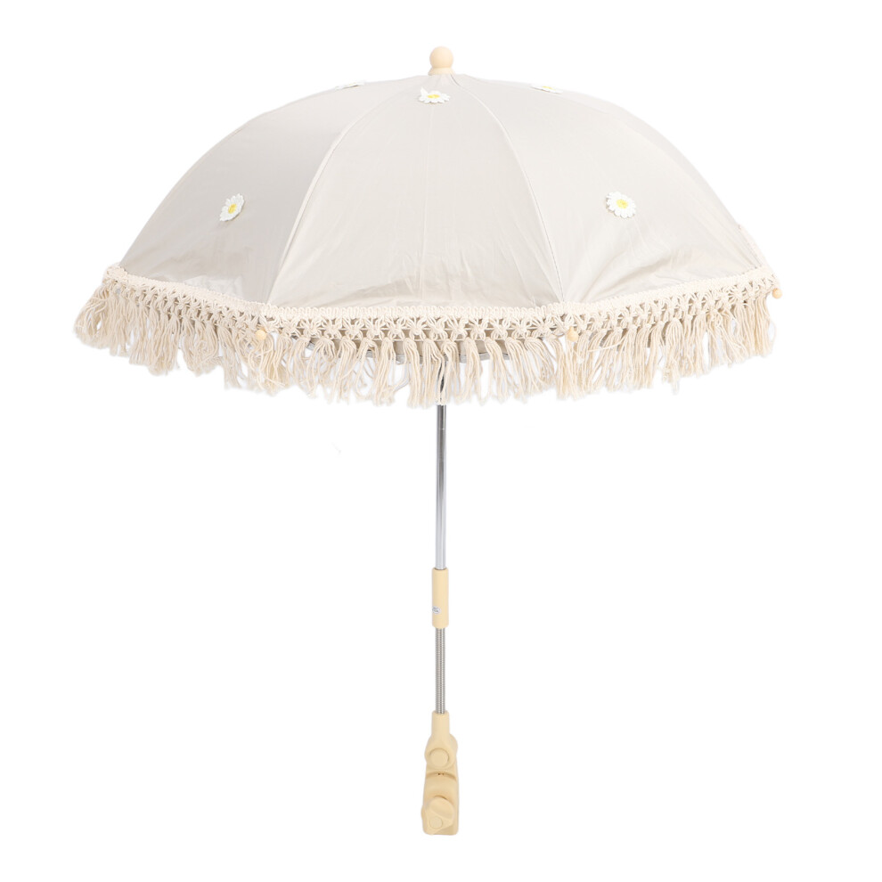 Baby Stroller UV Sunshade Umbrella 63x50cm Adjustable Clamp-On Parasol