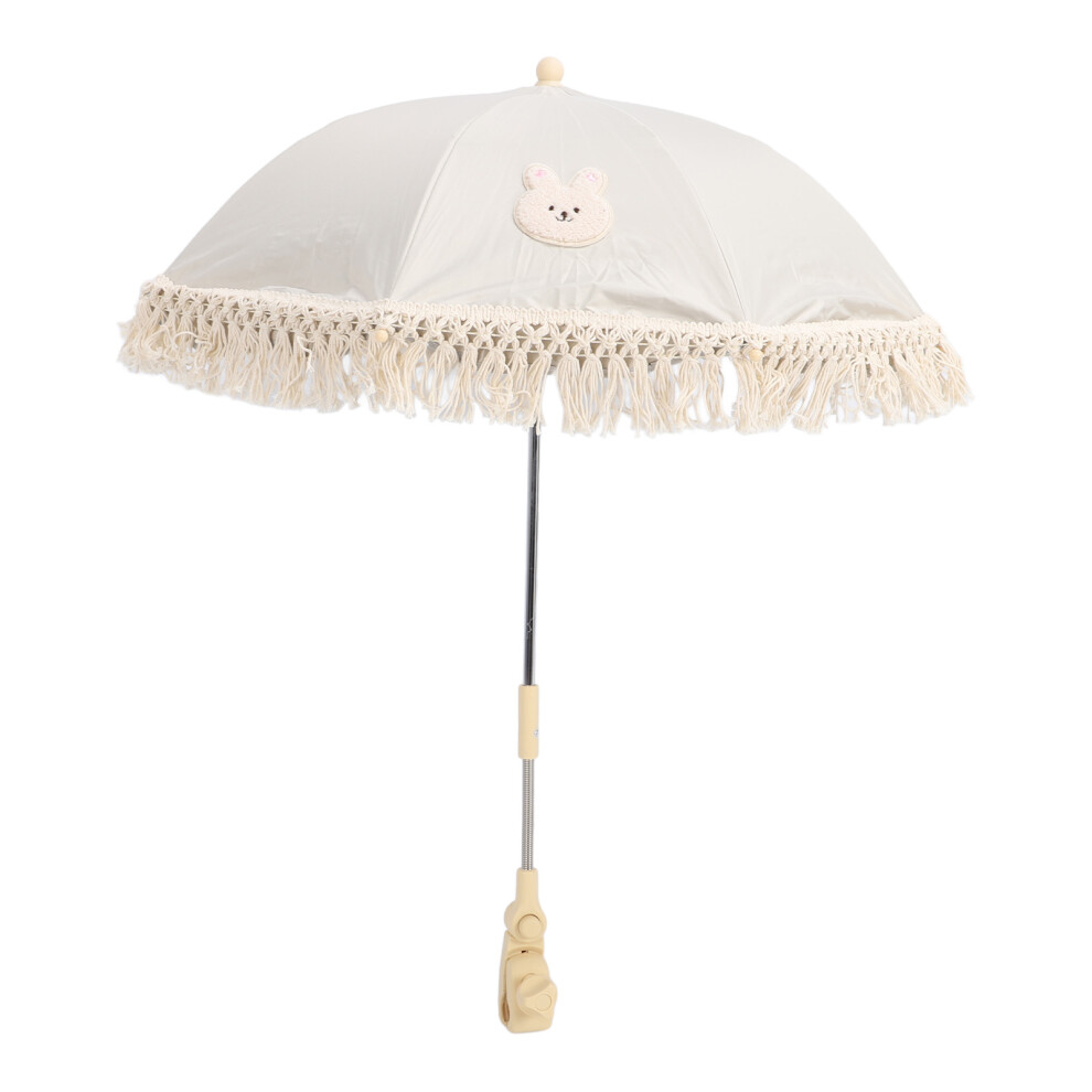 Baby Parasol with Fringe, UV Proof, 63x50cm, Rabbit Pattern