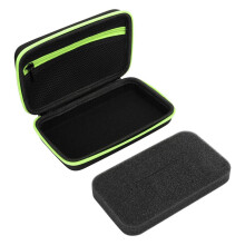Travel Organiser for Electric Shaver, Nylon TPU Shaving Bag, Portable Men's Razor Storage, Black Green Travel Case