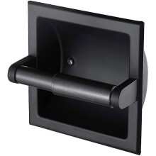 (black) Hotel Style Brushed Nickel Recessed Toilet Paper Holder in Stainless Steel with Back Mounting Bracket for Wall