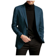 Men's Sporty Modern Blazer XL for Business Wedding Casual Winter Jackets Striped Regular Fit with 3 Pockets Blue