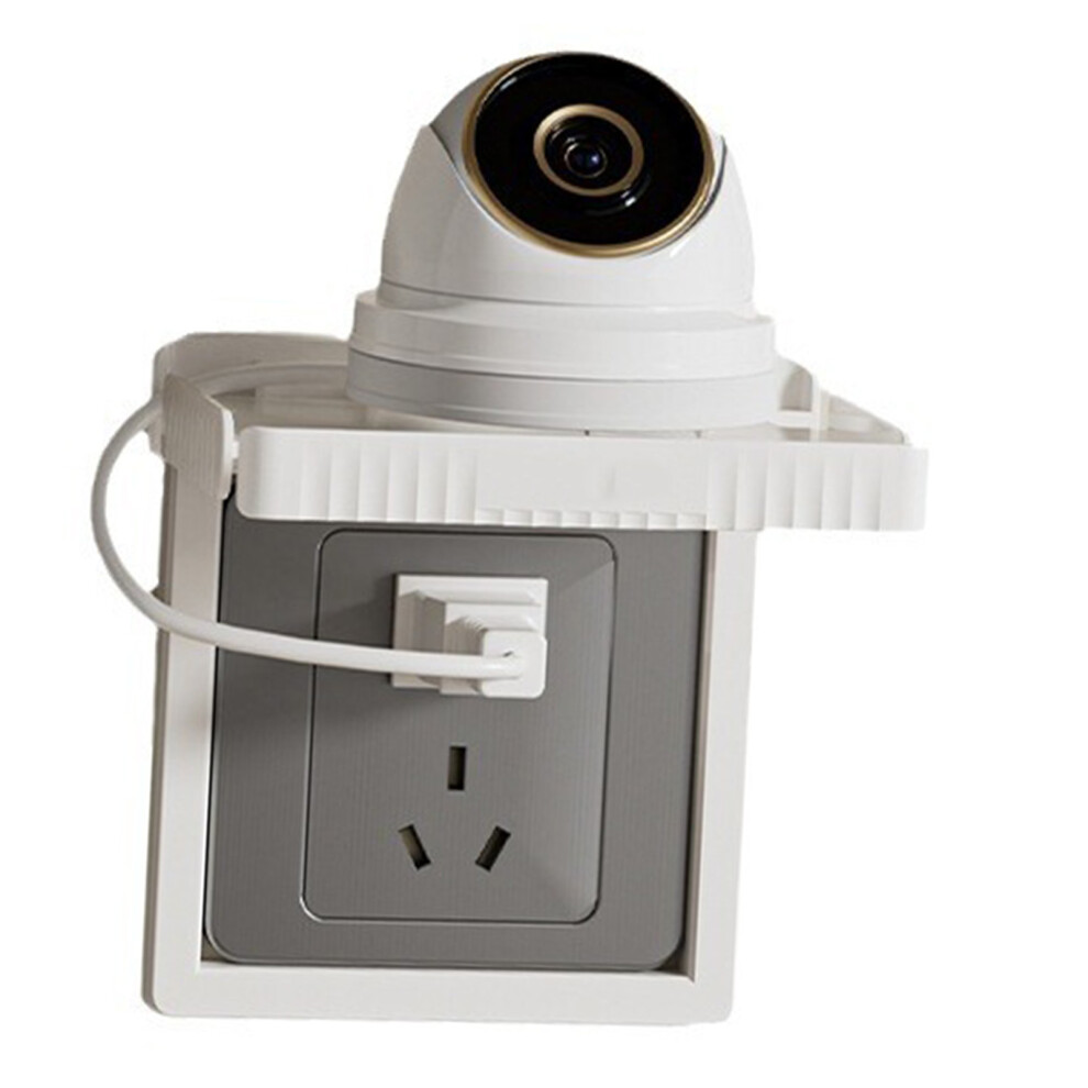 Plastic Wall Outlet Shelf Â Strong Load, Easy Install, White 7661345854104