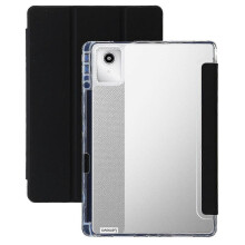(Lenovo Tab M11, Black) For Lenovo Tab M11 (Xiaoxin Pad 11 2024) Highly Transparent Acrylic Tri-Fold Leather Case Lavender