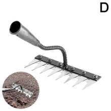 (8 teeth) 5/6/7/8 Teeth Carbon Steel Garden Weeding Rake, Garden Rakes Metal Heavy Duty -X