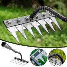 (5 teeth) 5/6/7/8 Teeth Carbon Steel Garden Weeding Rake, Garden Rakes Metal Heavy Duty -X