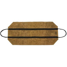 Outdoor Storage Bag, Heavy-Duty Log Tote Bag, Large Camping Canvas Firewood Carrier, Brown Wood Canvas Holder