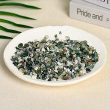 Natural Green Crystal Gravel 200g, 3-5mm Polished Stones for Aromatherapy, Raw Crystal, Aquarium Decoration, Demagnetizing Stone