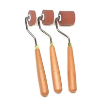 Rubber Roller 1/3 Pcs with Wooden Handle for Printing Graphic Stamps and Wallpaper Design Tools