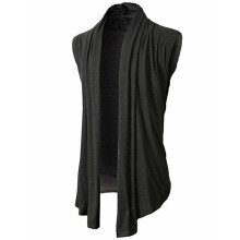 Cardigan Men's Sleeveless Tank Top Lightweight Drape Cape Slim Fit Vest XXL Dark Gray Breathable Fashionable Tops