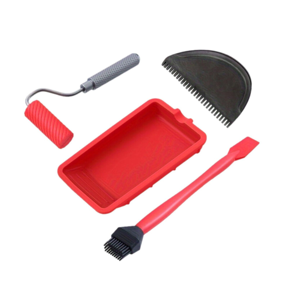 Paint Roller Set 4 Pieces With Wood Glue And Applicators For Home Improvement Projects, Durable Foam Rollers And Brushes 6482260244334