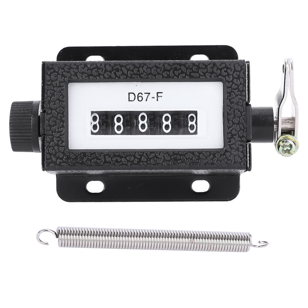 Mechanical 5 Digit 0-99999 Pull Count Counter Black