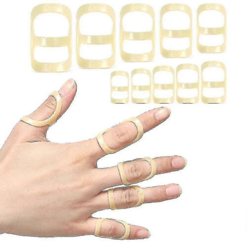 (Size 2) 2pcs Finger Splint Finger Fixator Fixing Sleeve Joint Support Protection Oval 8