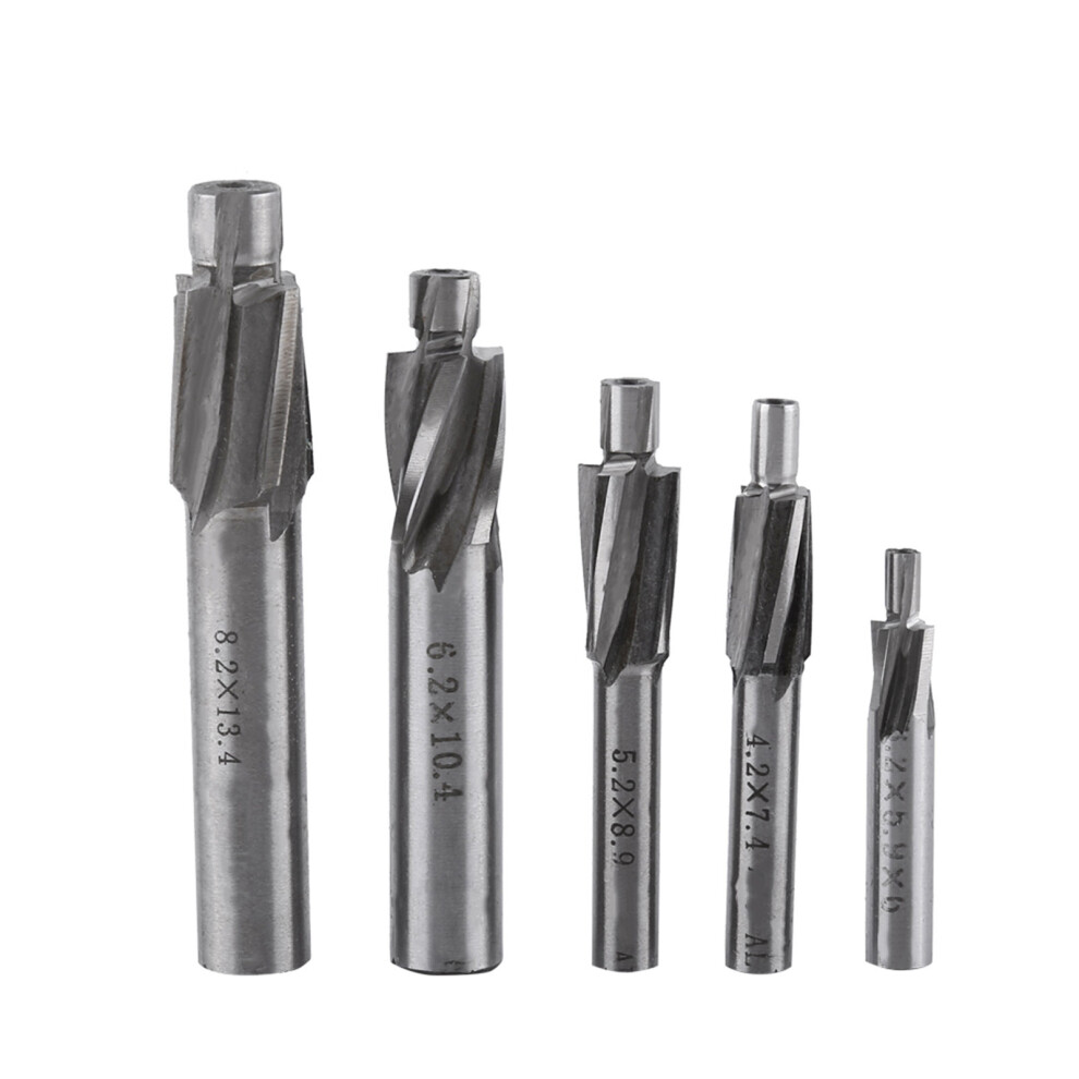 5pcs Countersink End Mill Cutter Slot Drill Bits
