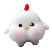 Wool Felt Doll Material Bag Starter Needle Felting Kit for Beginners 13.5x9cm White Wool Craft Supplies