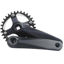 152mm Bicycle Crank Arm Bike Square Hole Crankset 32T Narrow Wide Single Speed Chainring Chainset,Black