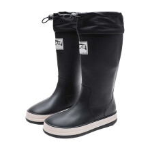 Lightweight Rain Boots for Men and Women, Short Ankle Casual Slip-On Shoes, Outdoor Fashion, Black, Size 39 EU
