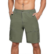 (M, Green) Men's Outdoor Golf Quick Dry Hiking Fishing Tactical Work Shorts with Pockets