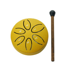Mild Drum Steel Tongue Drum 3 Inch 6 Note Balsamic Percussion Instrument for Meditation Yoga Beginners and Experienced Players