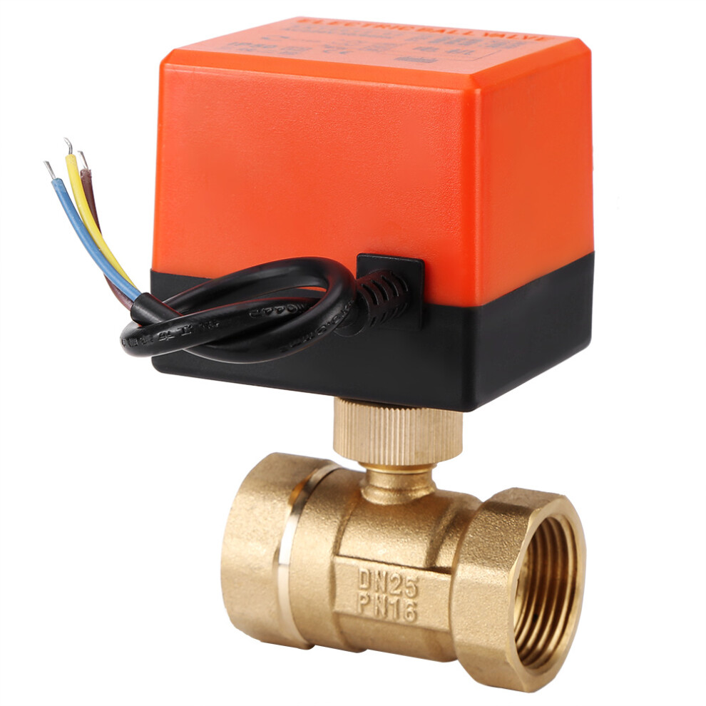 AC 220V Brass Electric Motorized Ball Valve 2 Way