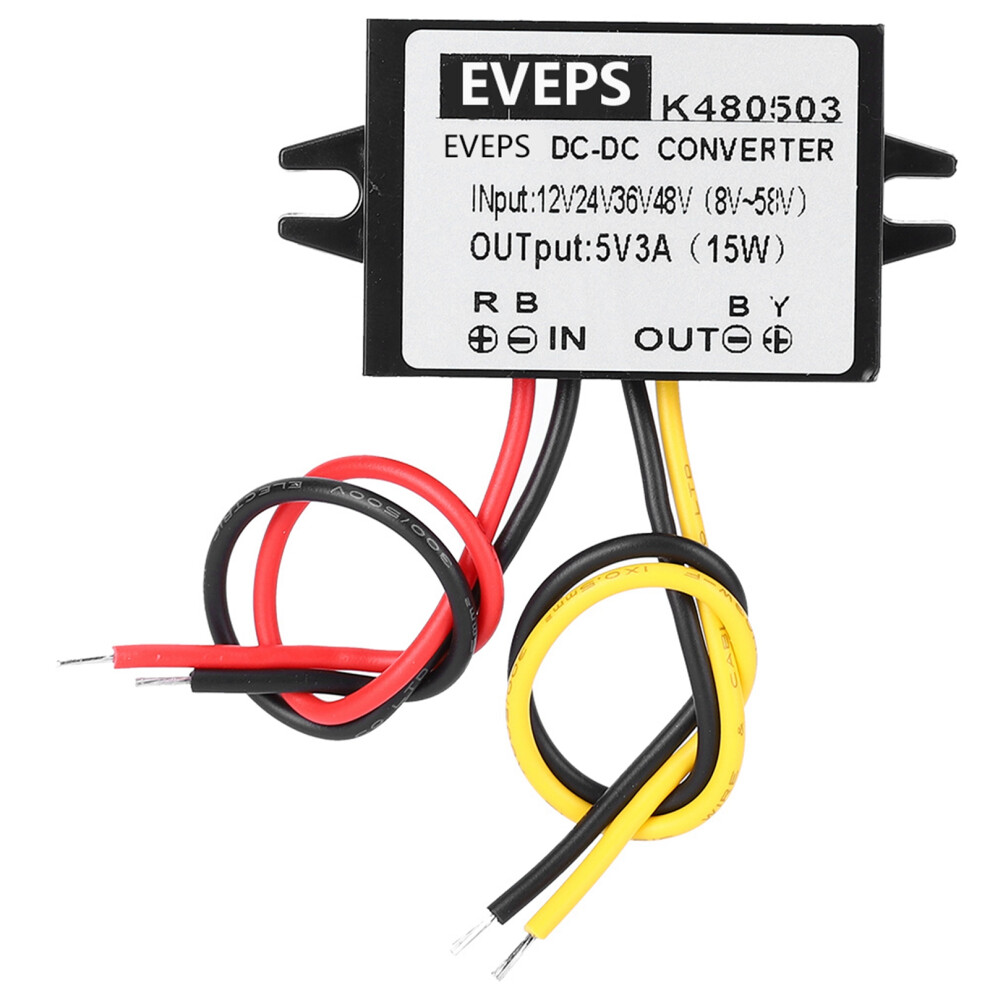 DC-DC 12V/24V/36V/48V to 5V 3A Buck Converter Step