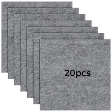 Self-Adhesive Carpet Tiles 30.5 x 30.5 cm Waterproof Scratch-Resistant Pet-Friendly Easy Install 20 Pack for Living Room Bedroom