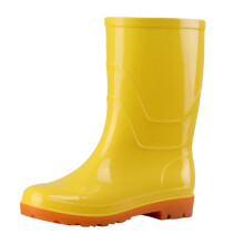 Men's Yellow Rain Boots with Zip, Size 39.5 EU, Waterproof Outdoor Garden Shoes for Summer Use