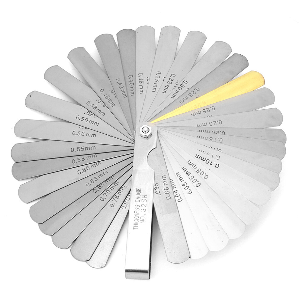 32 Blades Feeler Gauge Metric 0.04-0.88mm