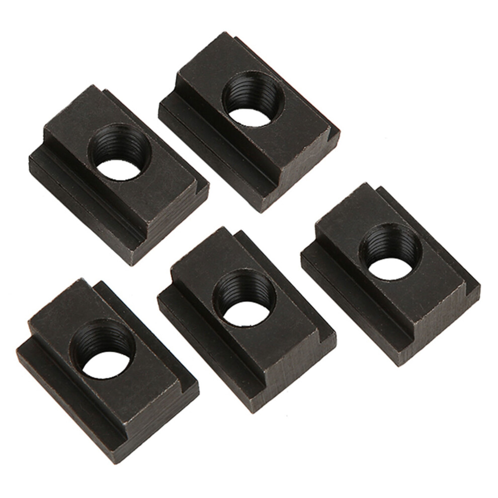 5 Pcs Oxide Finish T Slot Nuts M12 Threads Black