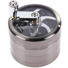 (gray) Grinder, 4-in-1 Piece, Large Spice Grinder, Zinc Alloy Grinder, Spice Dry Grinder, Advanced Grinder