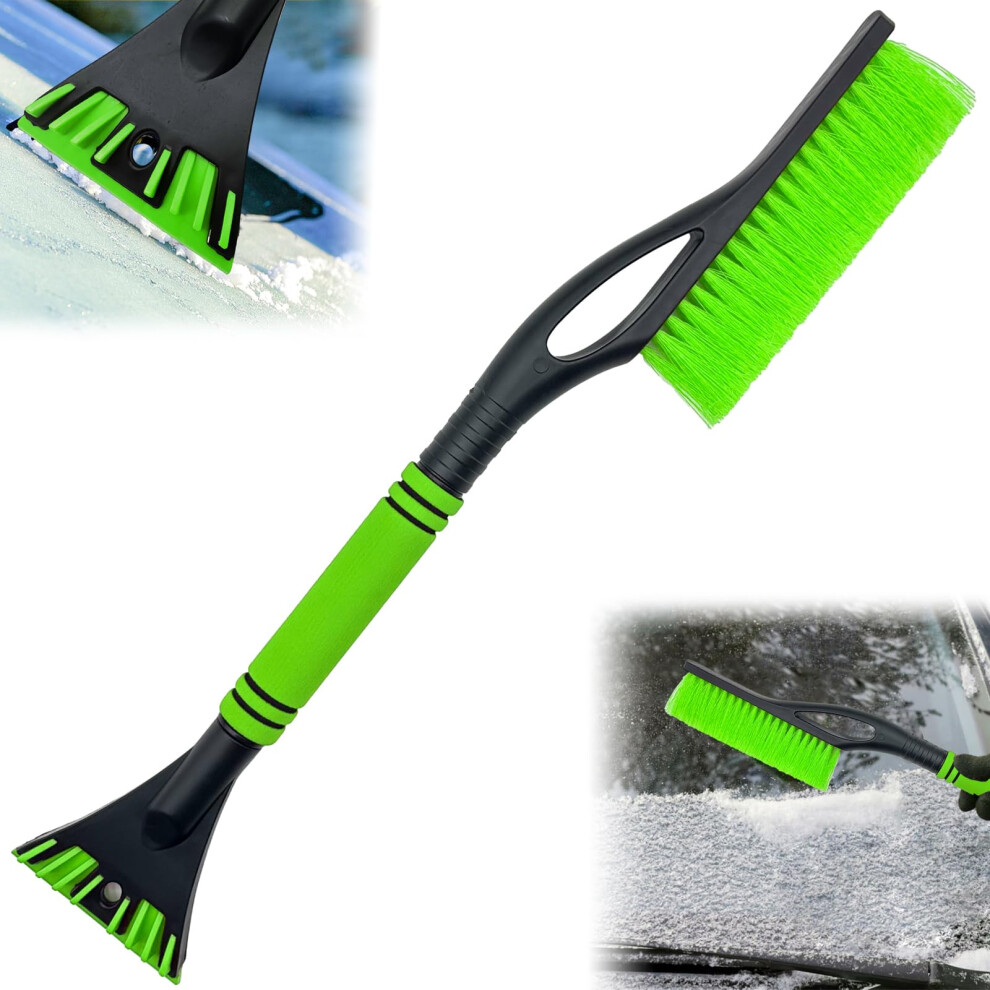 Car Ice Scraper And Snow Shovel Tool With Foam Handle For Windshield And Windscreen Cleaning - For Cars, Suvs, Trucks Green 6947110845692